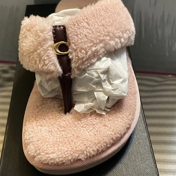 Coach Blush Fleece Slippers - Picture 3 of 6